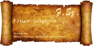Fityor Szigfrid névjegykártya